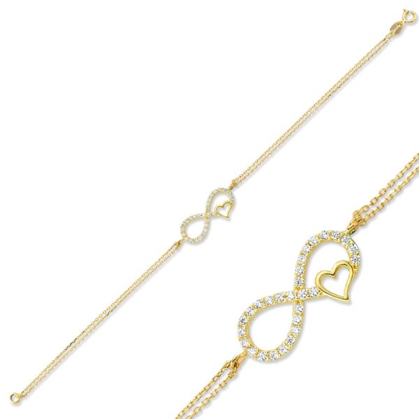 14k Gold Ghost Bracelet-Infinity&Heart