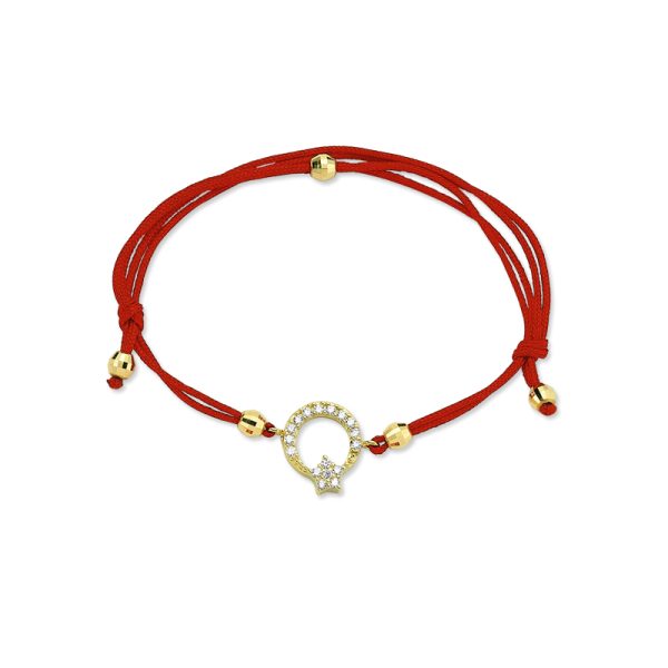 14k Gold Friendship Bracelet-Moon/Star