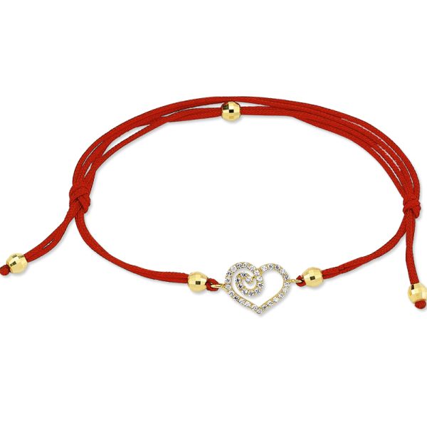 14k Gold Friendship Bracelet-Heart