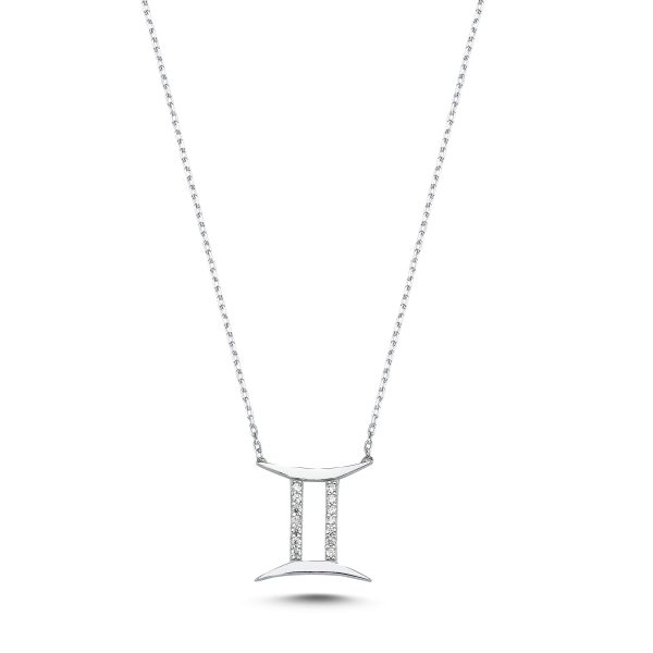 Zodiac Sign Silver Necklace-Gemini