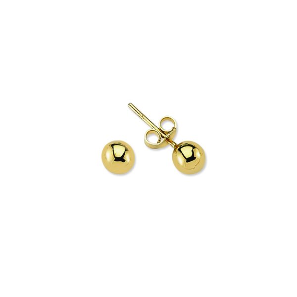 14k Gold Mini Stud Earring-Plain Ball