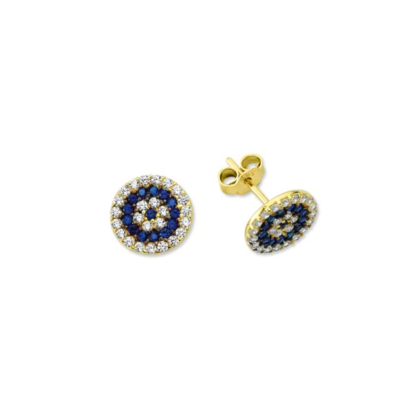 14k Gold Mini Stud Earring-Eye