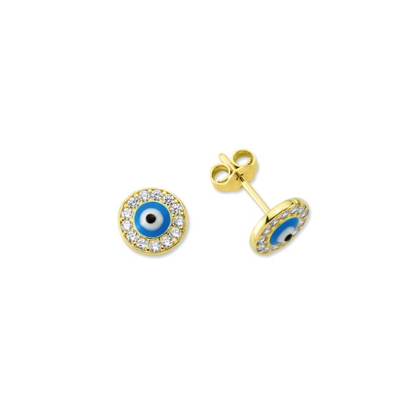 14k Gold Mini Stud Earring-Eye