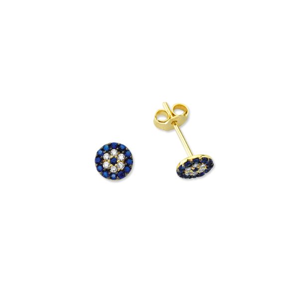 14k Gold Mini Stud Earring-Eye