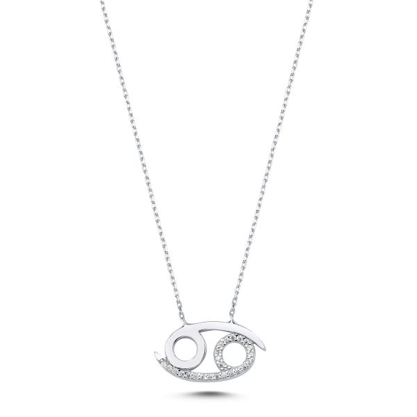 Zodiac Sign Silver Necklace-Cancer