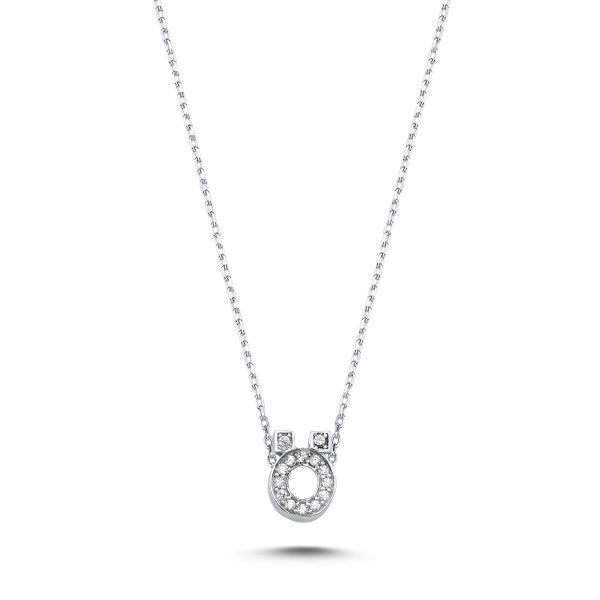 3D Zircon Initial Necklace-Ö