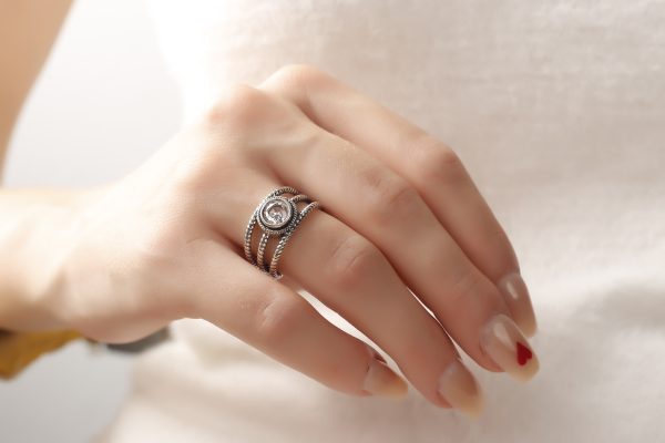 Silver Woman Plain/Oxidized Ring